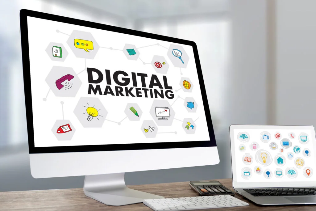 Pantalla con texto de Marketing Digital